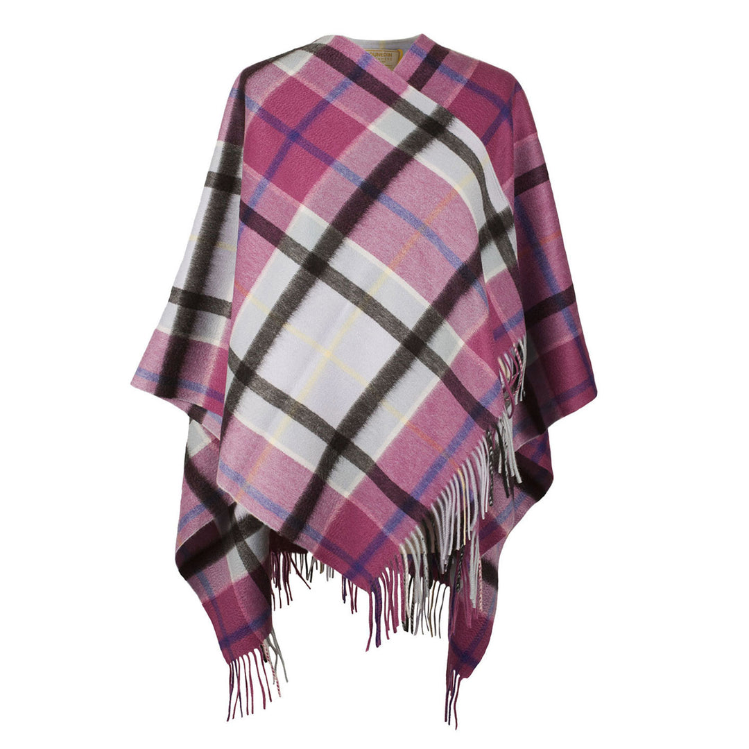 Dunedin Cashmere Big Check Mini Cape Aston/Opal-Coulis