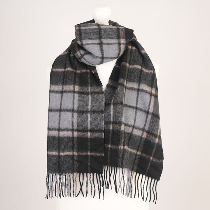 Edinburgh Cashmere Premium Lightweight Scarf - Ultra-Soft Luxury Wrap - FORRESTER BLACK BLUE