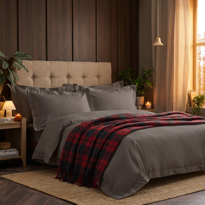 Scottish Tartan Wool-Blend Blanket Throw – Highland Comfort - ROBERTSON RED