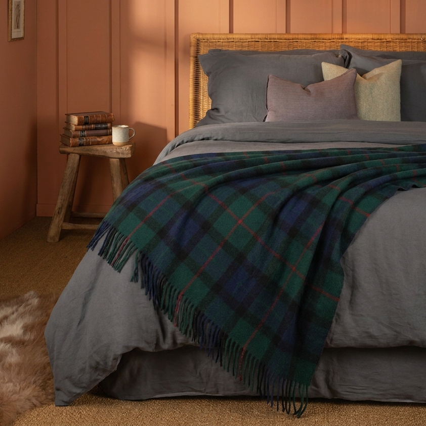 Scottish Tartan Wool-Blend Blanket Throw – Highland Comfort - GUNN