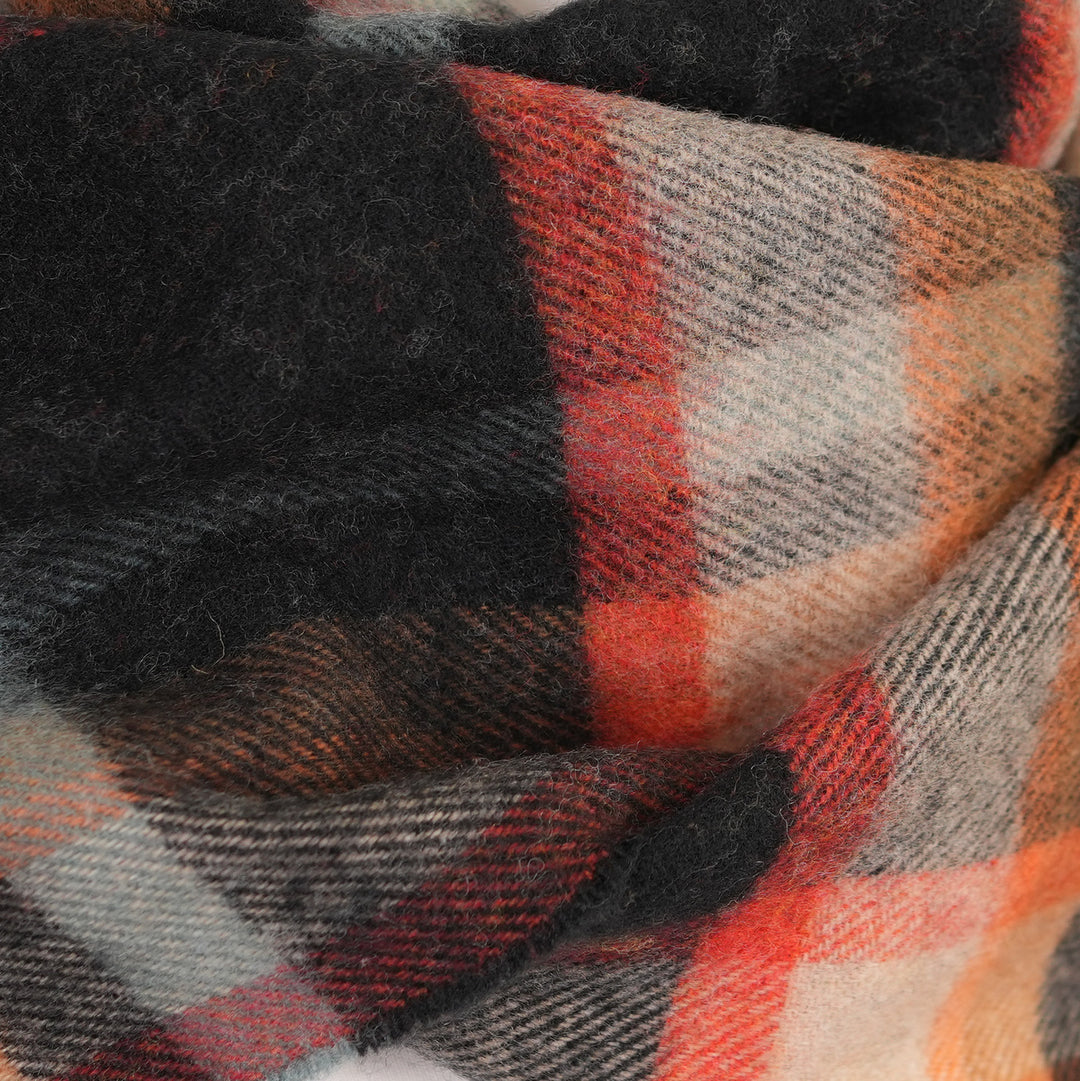 100% Lambswool Scarf – Traditional Tartan & Check Designs - Made in Scotland - Abstract Spice
