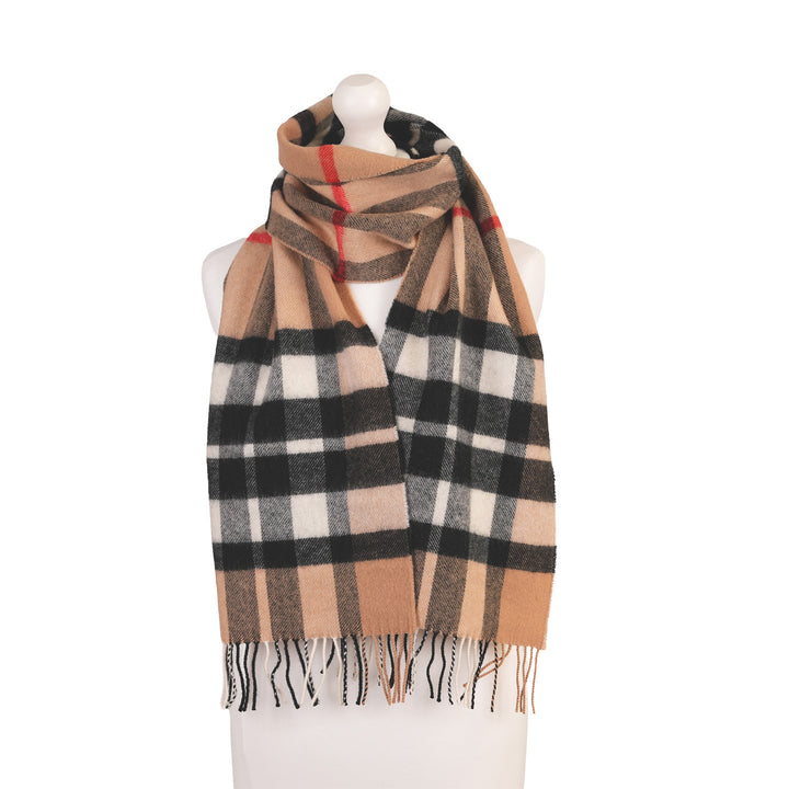 100% Lambswool Scarf – Traditional Tartan & Check Designs - Made in Scotland - Exploded Thomson Camel