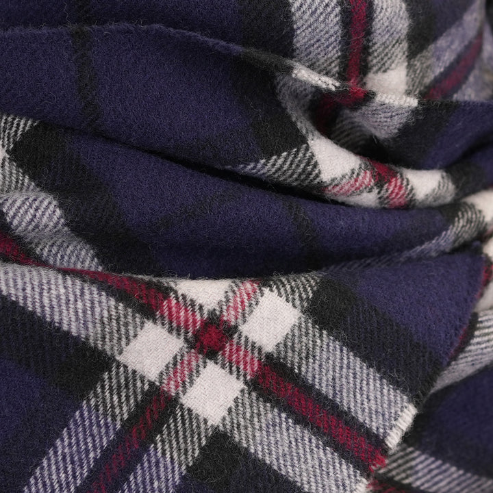 100% Lambswool Scarf – Traditional Tartan & Check Designs - Made in Scotland - Thomson Navy