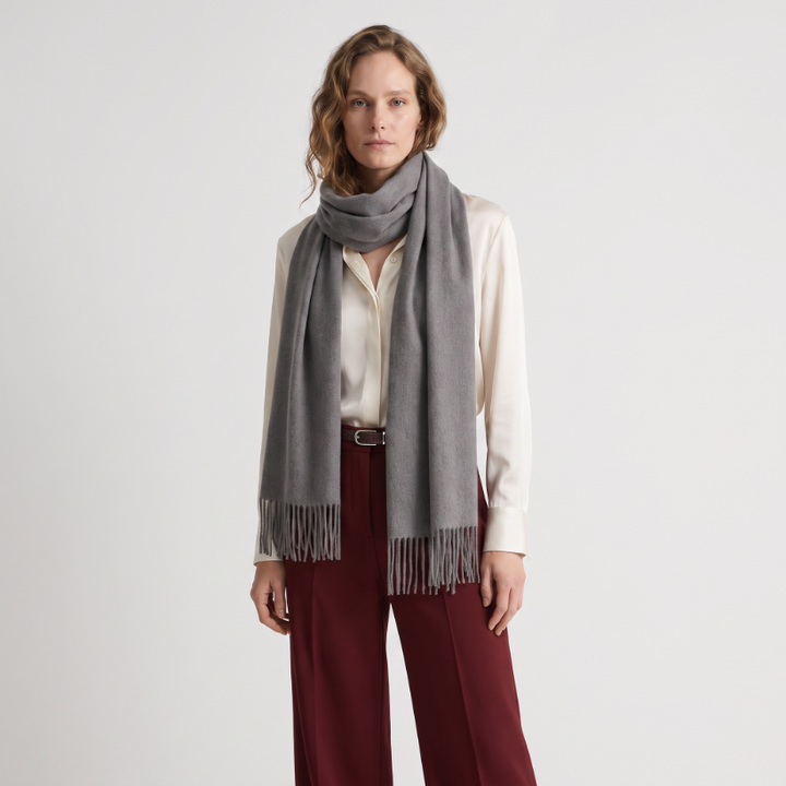 Edinburgh Cashmere Premium Lightweight Scarf - Ultra-Soft Luxury Wrap - CHARCOAL