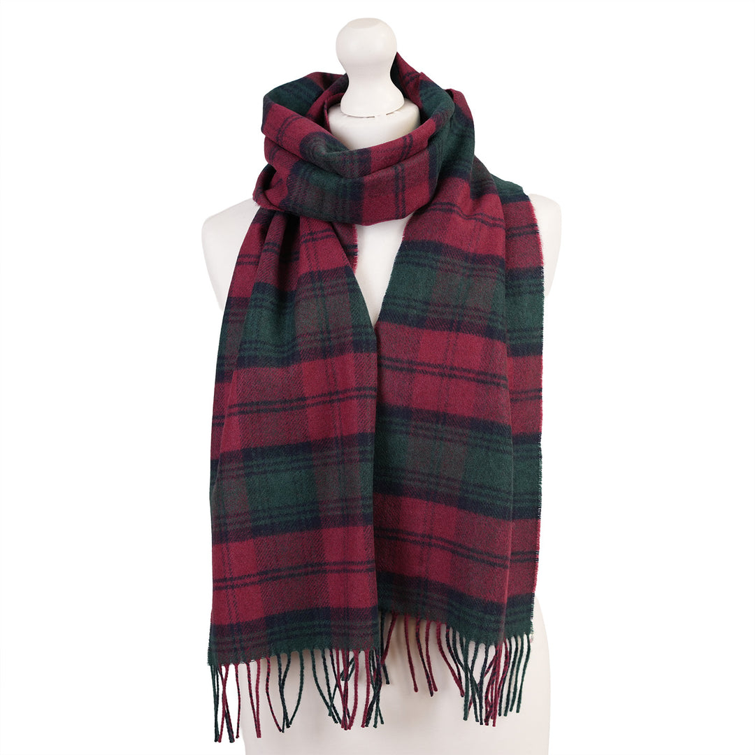 100% Lambswool Scarf – Traditional Tartan & Check Designs - Made in Scotland - Lindsay