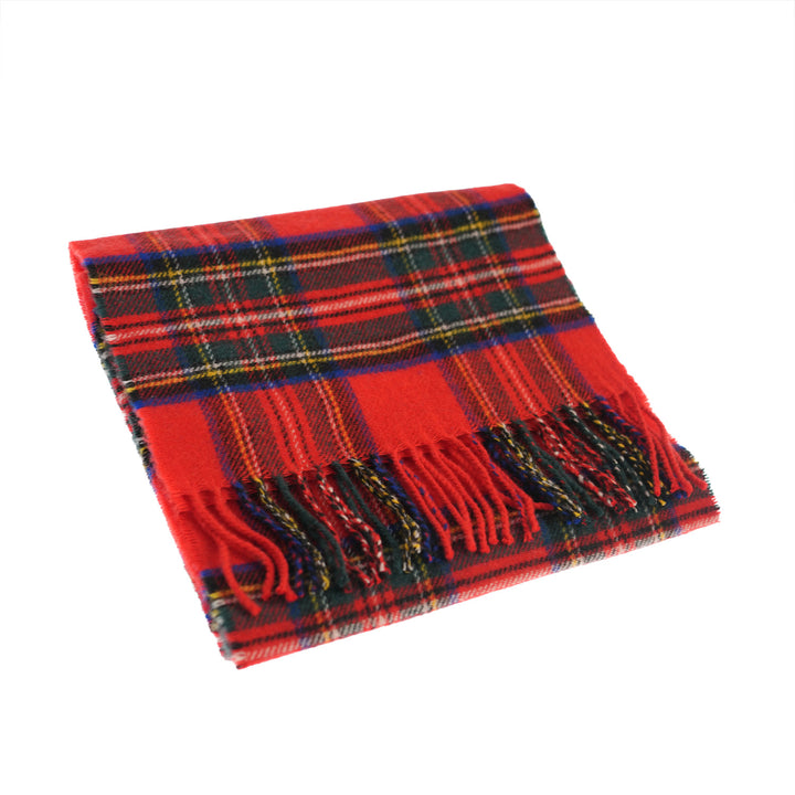 100% Lambswool Scarf – Traditional Tartan & Check Designs - Made in Scotland - Stewart Royal