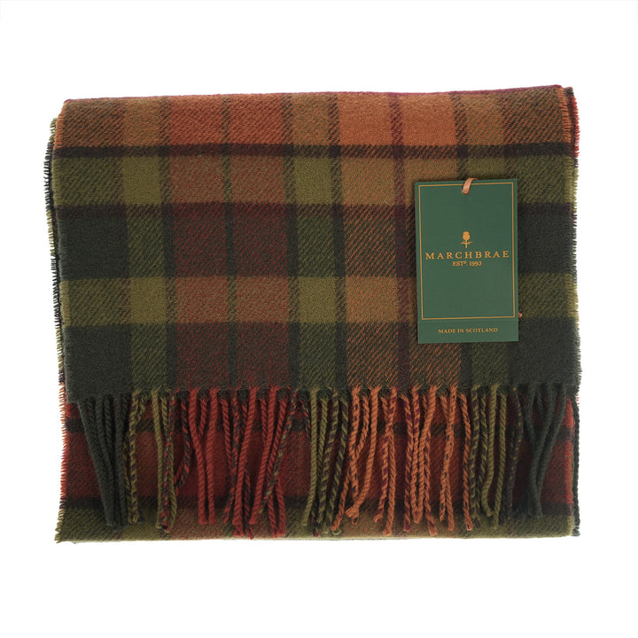100% Lambswool Scarf – Traditional Tartan & Check Designs - Made in Scotland - Buchanan Autumn