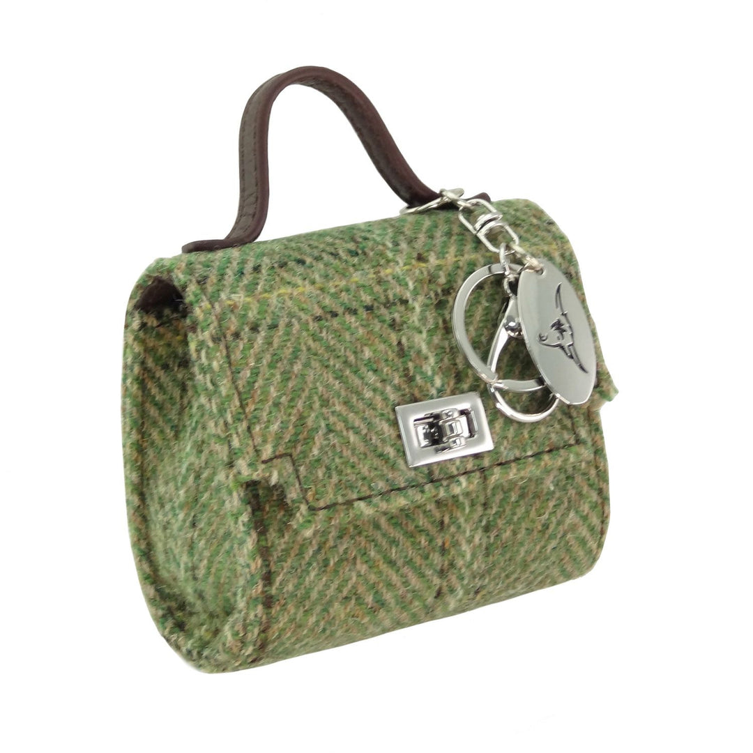Harris Tweed Nochty Really Wee Bag - Mini Tartan Handbag - Green Herringbone with Overcheck (COL153)