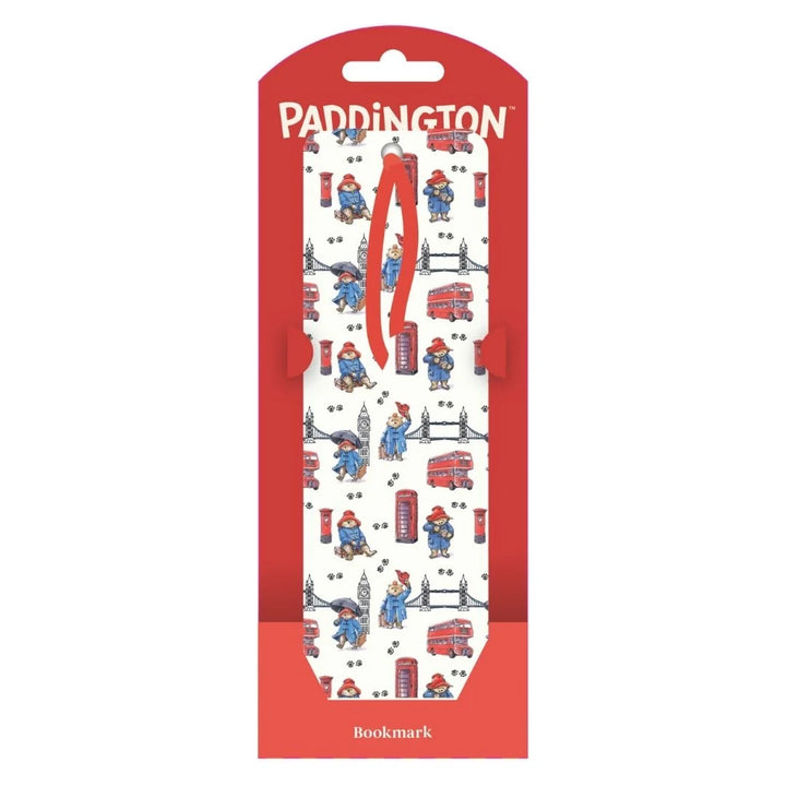 Paddington Bear London Paper Bookmark with Red Ribbon