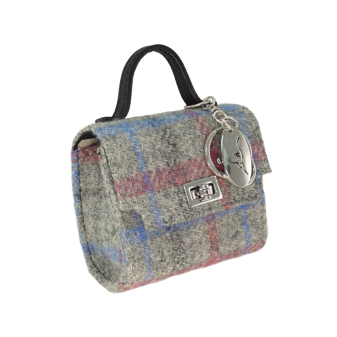 Harris Tweed Nochty Really Wee Bag - Mini Tartan Handbag - Light Grey Check (COl069)