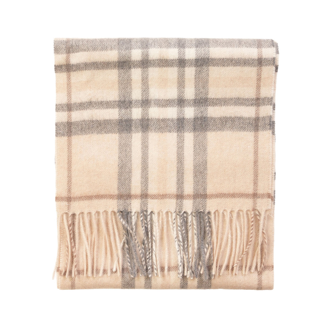 Edinburgh Cashmere Premium Lightweight Scarf - Ultra-Soft Luxury Wrap - HIGHLIGHT CHECK - OLIVE/BROWN/OYSTER