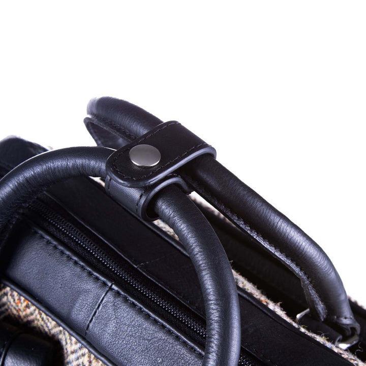 Ht Leather Large Backpack Tan & Brown Herringbone / Black