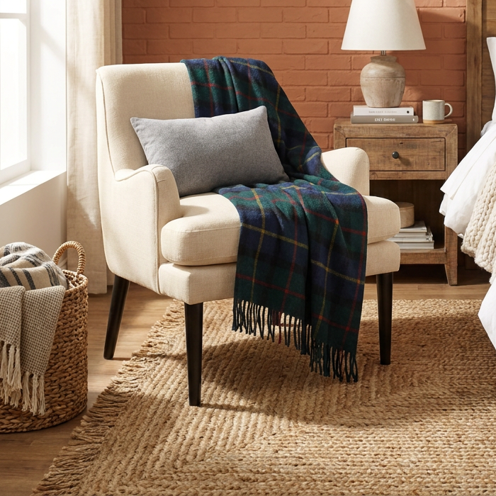 Scottish Tartan Wool-Blend Blanket Throw – Highland Comfort - MACLEOD