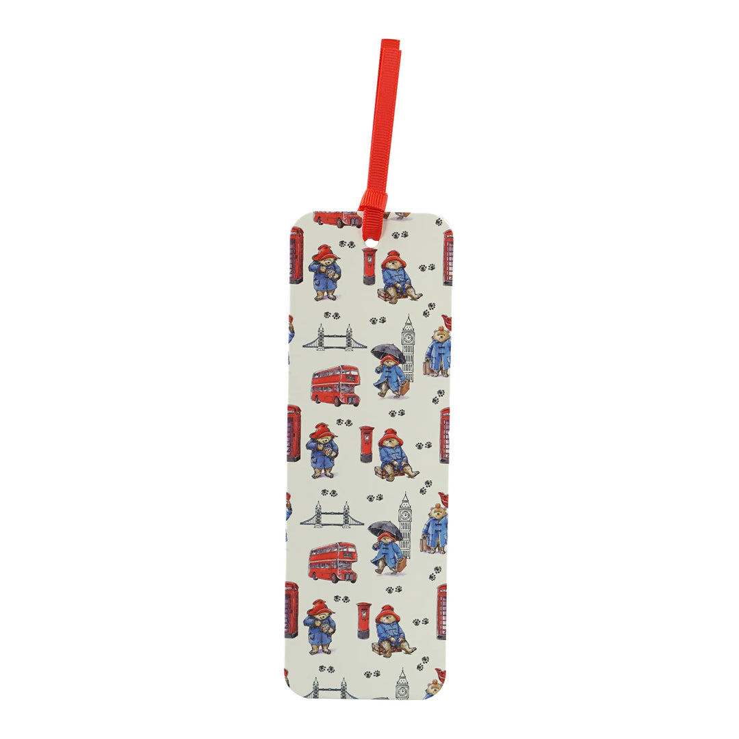 Paddington Bear London Paper Bookmark with Red Ribbon