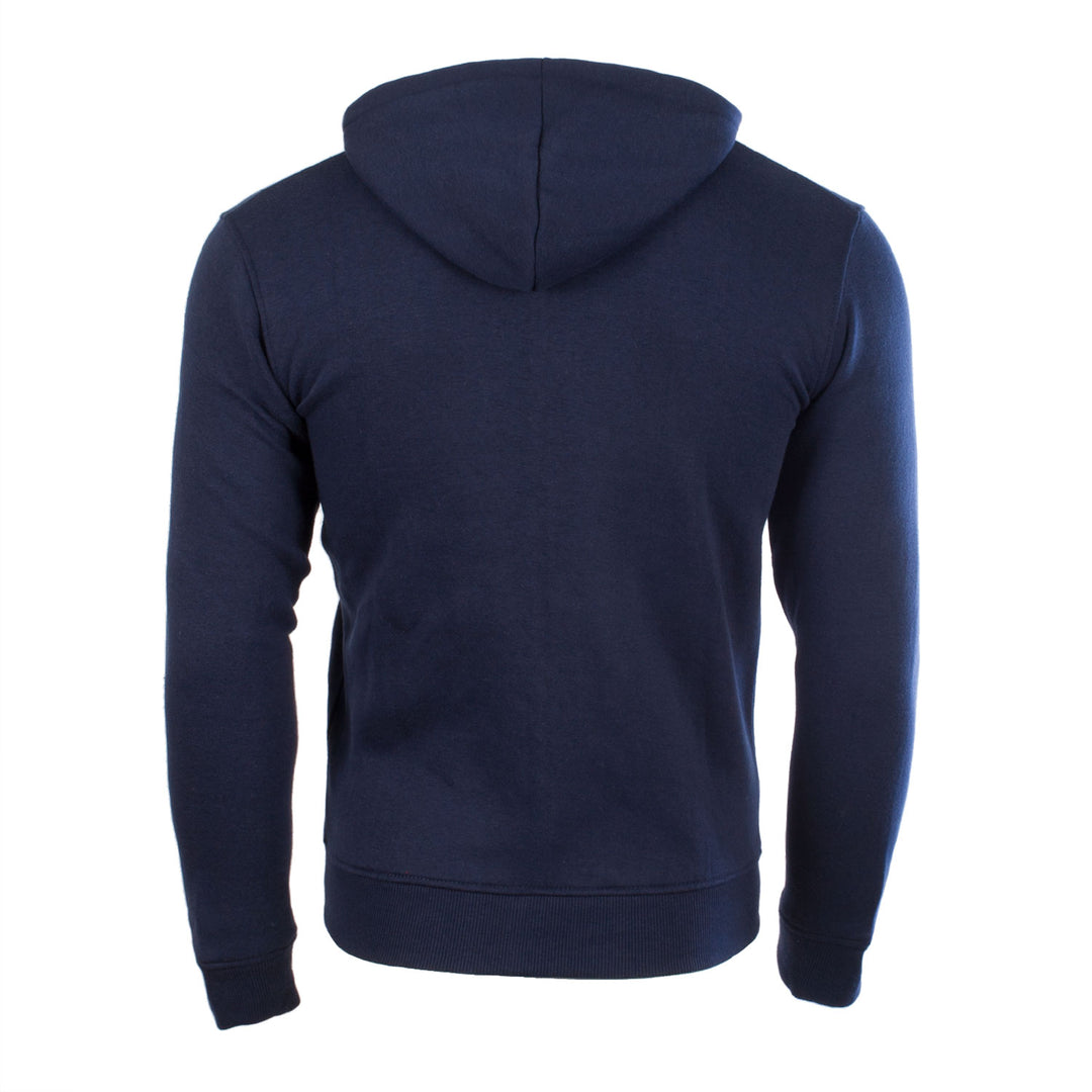 Adults Plain Lion Zip Top W/Tartan Hood Navy/Thomson Camel