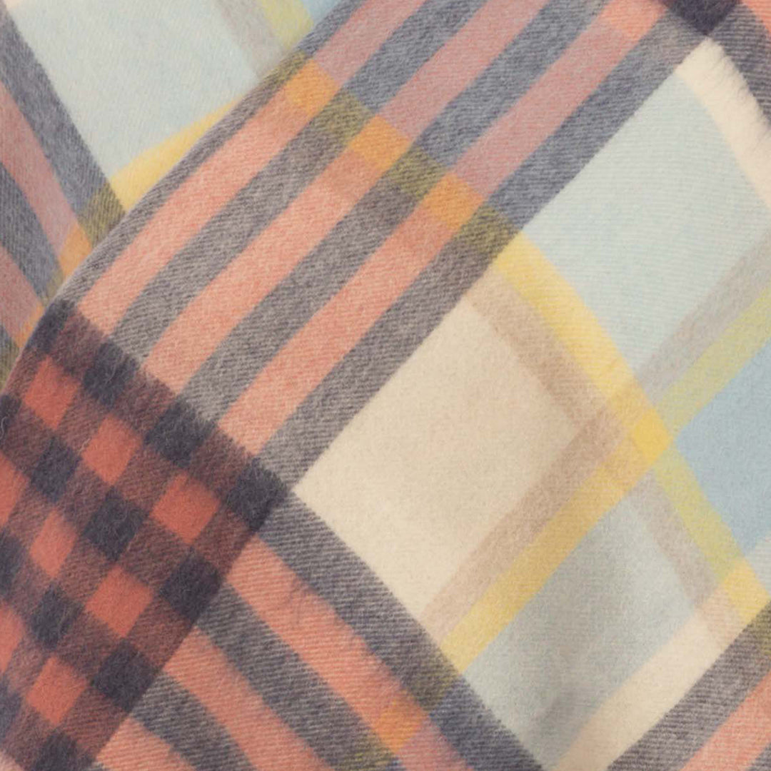 Ladies Mini Lambswool Cape Chequer Tartan - Pastel Pink