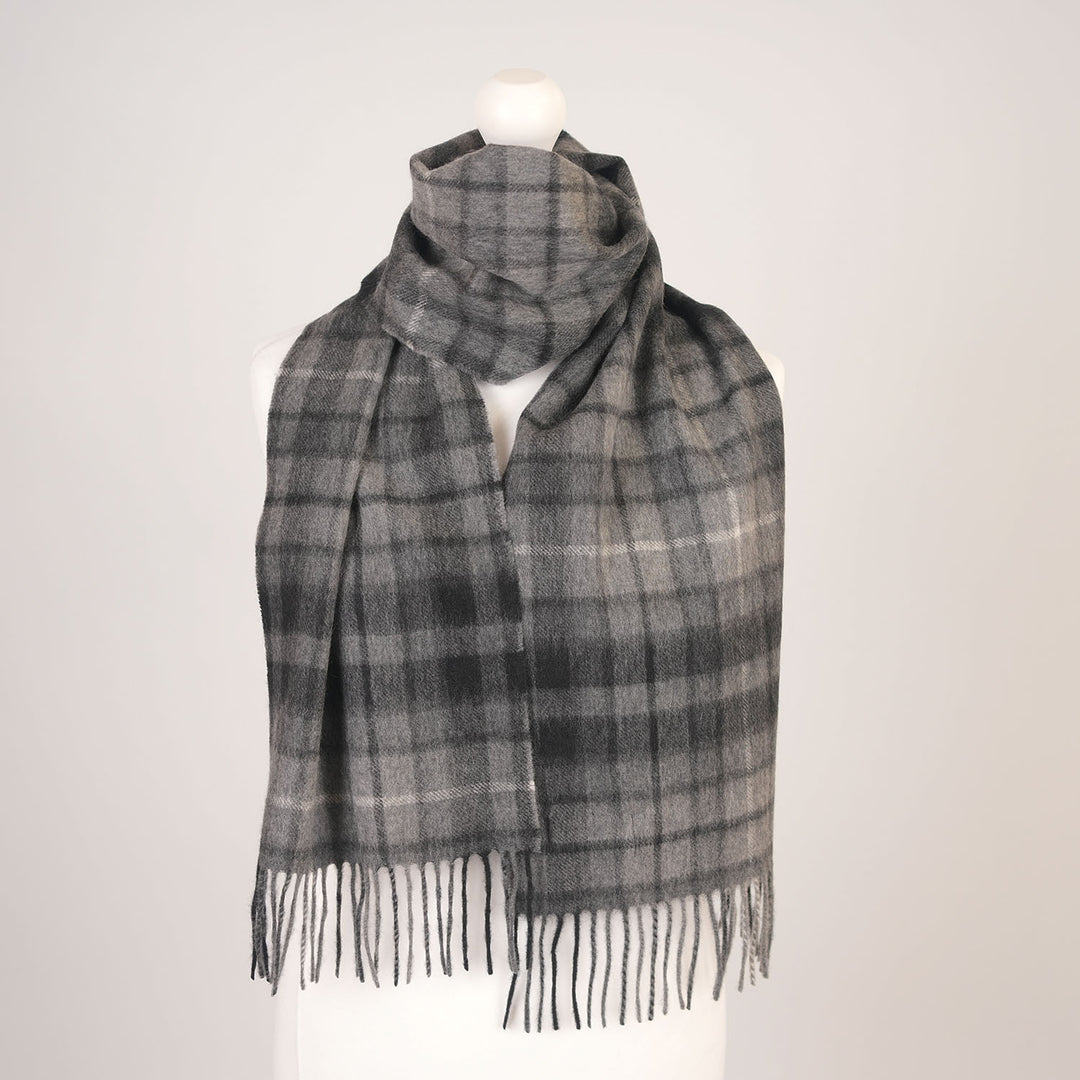 Edinburgh Cashmere Premium Lightweight Scarf - Ultra-Soft Luxury Wrap - MONOCHROME BUCHANAN