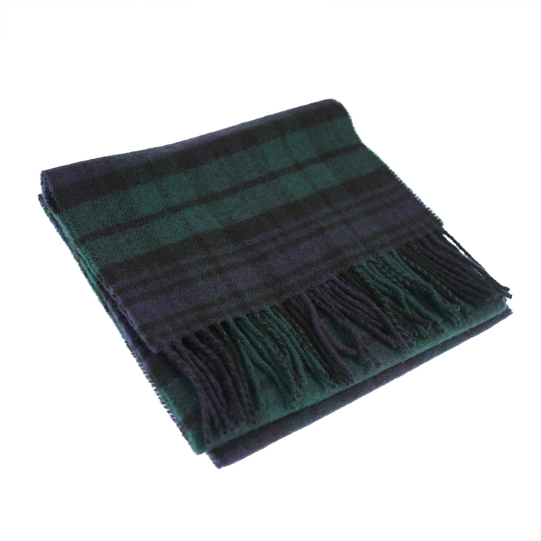 100% Lambswool Scarf – Traditional Tartan & Check Designs - Made in Scotland - Black Watch