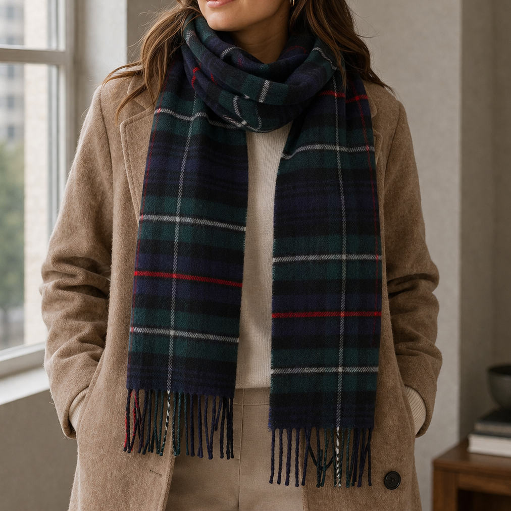 100% Lambswool Scarf – Traditional Tartan & Check Designs - Made in Scotland - Mckenzie