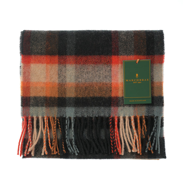 100% Lambswool Scarf – Traditional Tartan & Check Designs - Made in Scotland - Abstract Spice