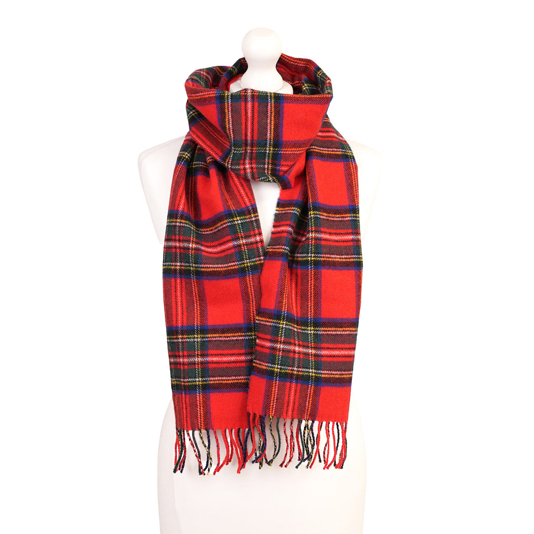 100% Lambswool Scarf – Traditional Tartan & Check Designs - Made in Scotland - Stewart Royal