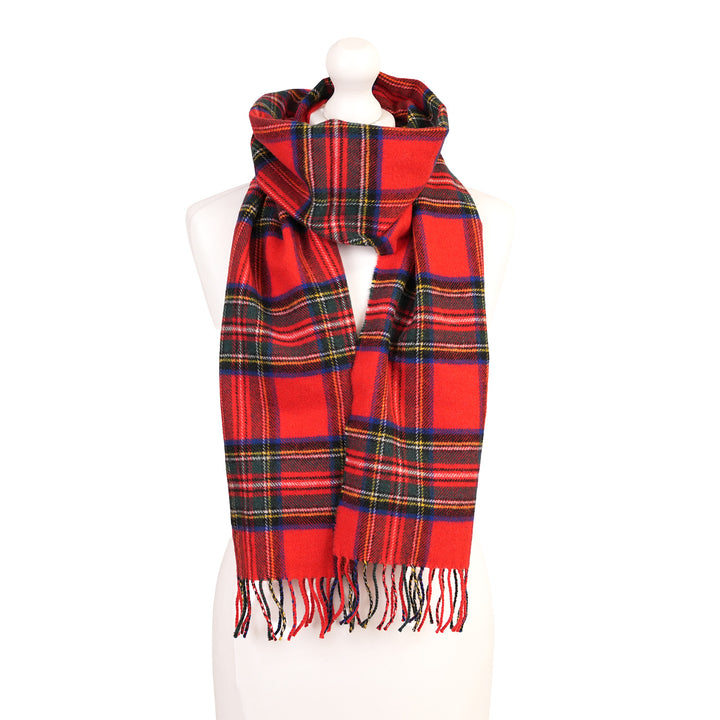 100% Lambswool Scarf – Traditional Tartan & Check Designs - Made in Scotland - Stewart Royal
