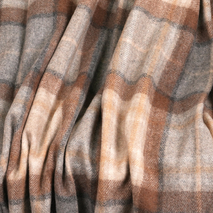 Scottish Tartan Wool-Blend Blanket Throw – Highland Comfort - MACKELLAR NATURAL