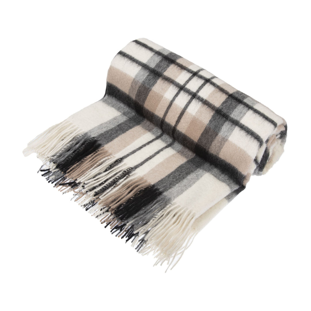 100% Pure Lambswool Blanket Throw – Luxury Soft Warm Wool Blanket - Home Décor - MACDUFF NATURAL