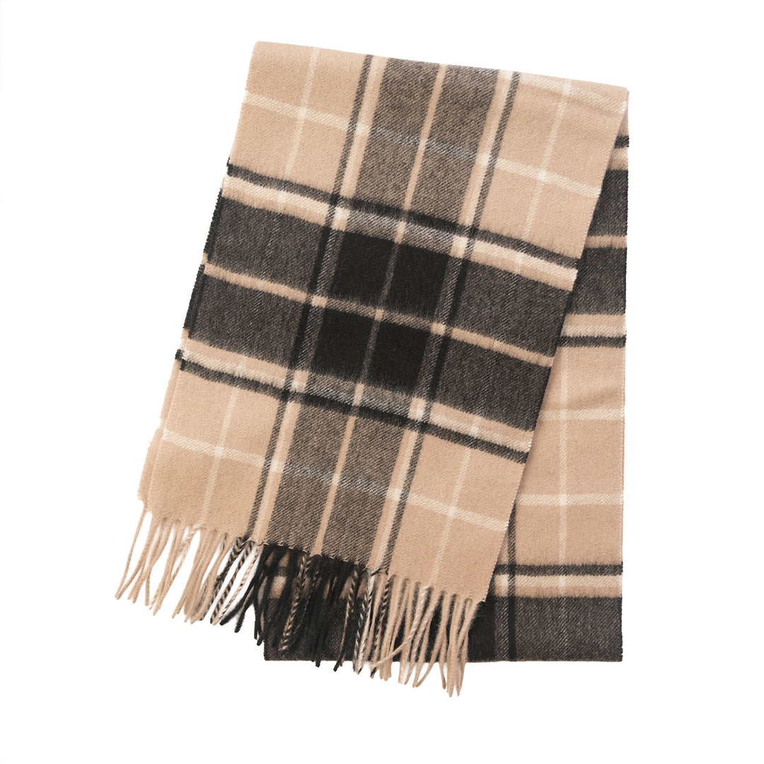 Edinburgh Cashmere Premium Lightweight Scarf - Ultra-Soft Luxury Wrap - FORRESTER BLACK WHITE