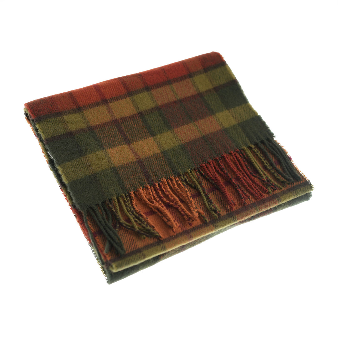 100% Lambswool Scarf – Traditional Tartan & Check Designs - Made in Scotland - Buchanan Autumn