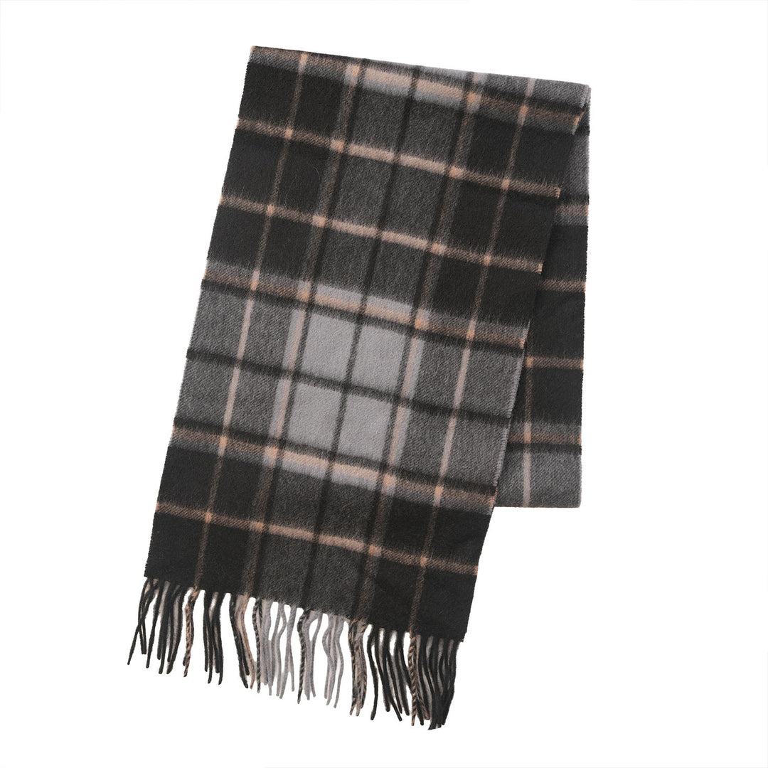 Edinburgh Cashmere Premium Lightweight Scarf - Ultra-Soft Luxury Wrap - FORRESTER BLACK BLUE