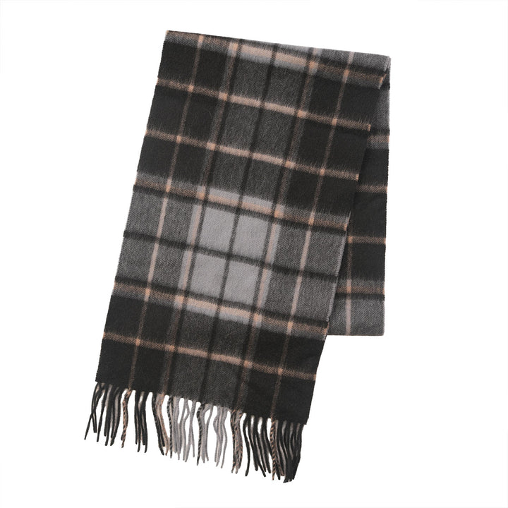 Edinburgh Cashmere Premium Lightweight Scarf - Ultra-Soft Luxury Wrap - FORRESTER BLACK BLUE