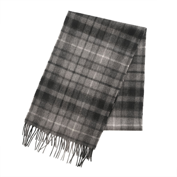 Edinburgh Cashmere Premium Lightweight Scarf - Ultra-Soft Luxury Wrap - MONOCHROME BUCHANAN