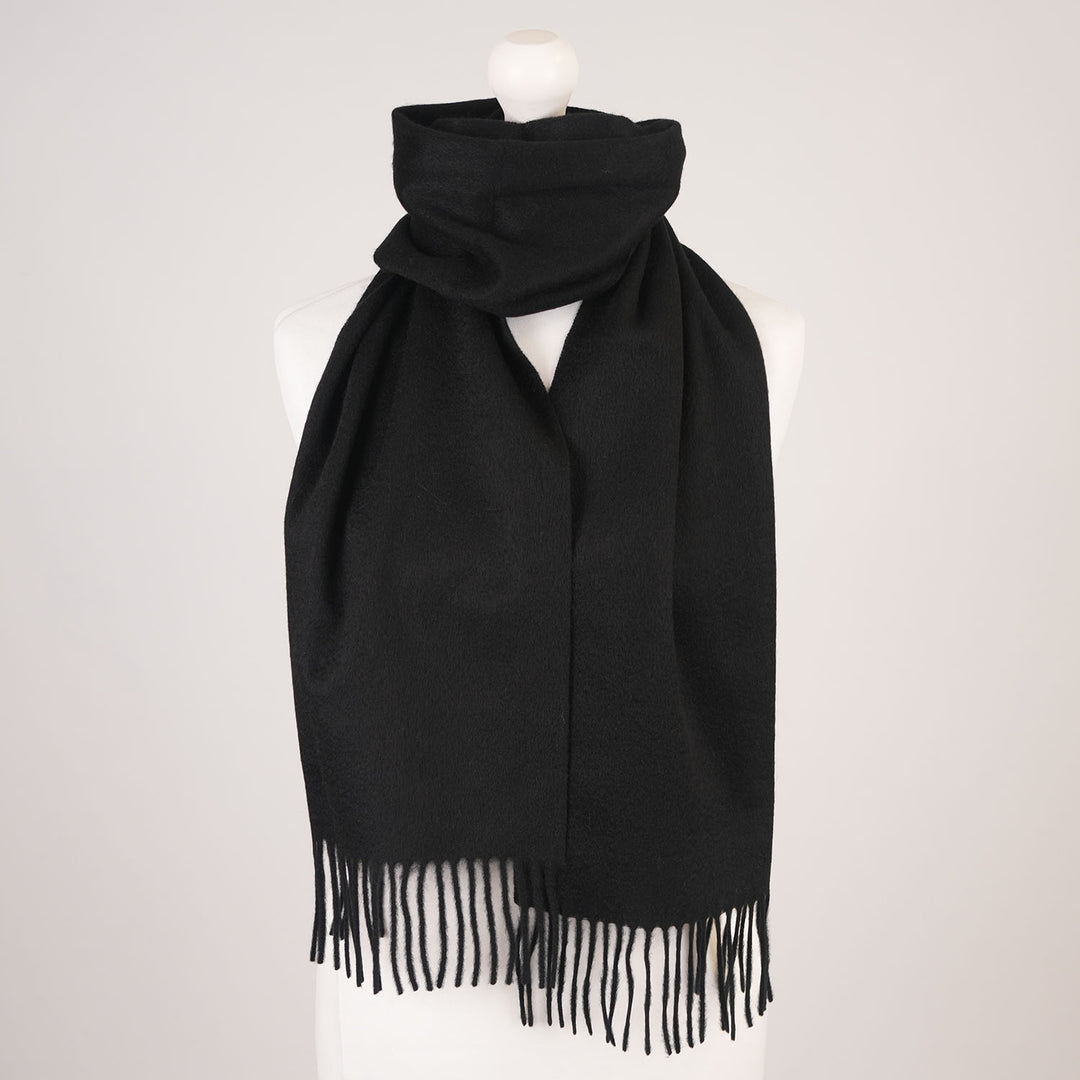 Edinburgh Cashmere Premium Lightweight Scarf - Ultra-Soft Luxury Wrap - BLACK