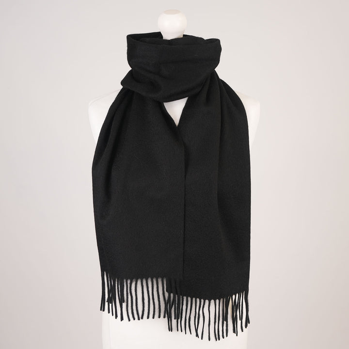 Edinburgh Cashmere Premium Lightweight Scarf - Ultra-Soft Luxury Wrap - BLACK