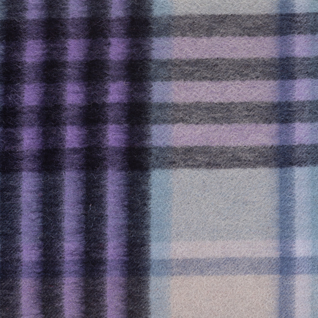 Edinburgh 100% Lambswool Scarf  Chequer Tartan Purple