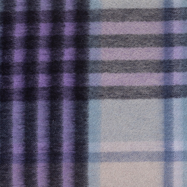 Edinburgh 100% Lambswool Scarf  Chequer Tartan Purple