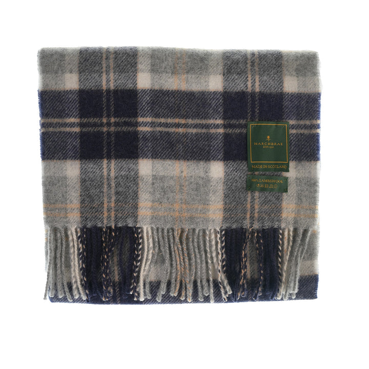 100% Lambswool Scarf – Traditional Tartan & Check Designs - Made in Scotland - Bannockbane Silver