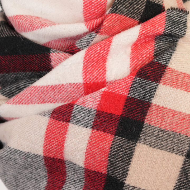 100% Lambswool Scarf – Traditional Tartan & Check Designs - Made in Scotland - Fashion Check Camel