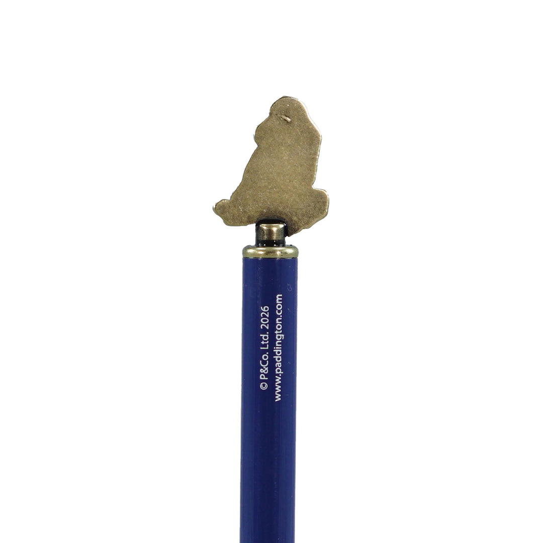 Paddington Bear Blue Metal Ballpoint Pen with Character Topper