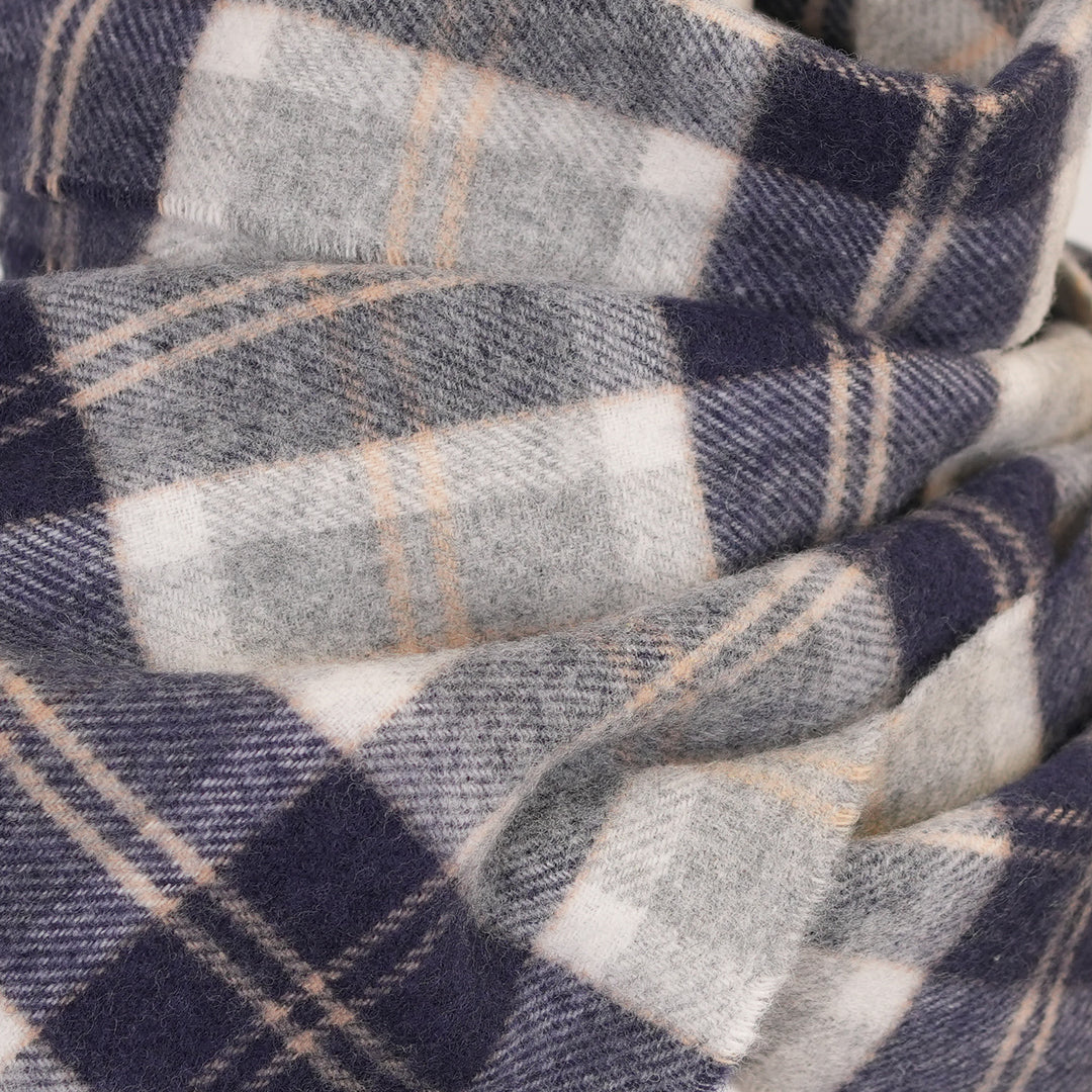 100% Lambswool Scarf – Traditional Tartan & Check Designs - Made in Scotland - Bannockbane Silver