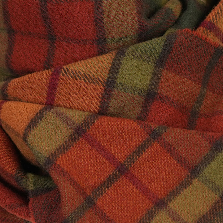100% Lambswool Scarf – Traditional Tartan & Check Designs - Made in Scotland - Buchanan Autumn