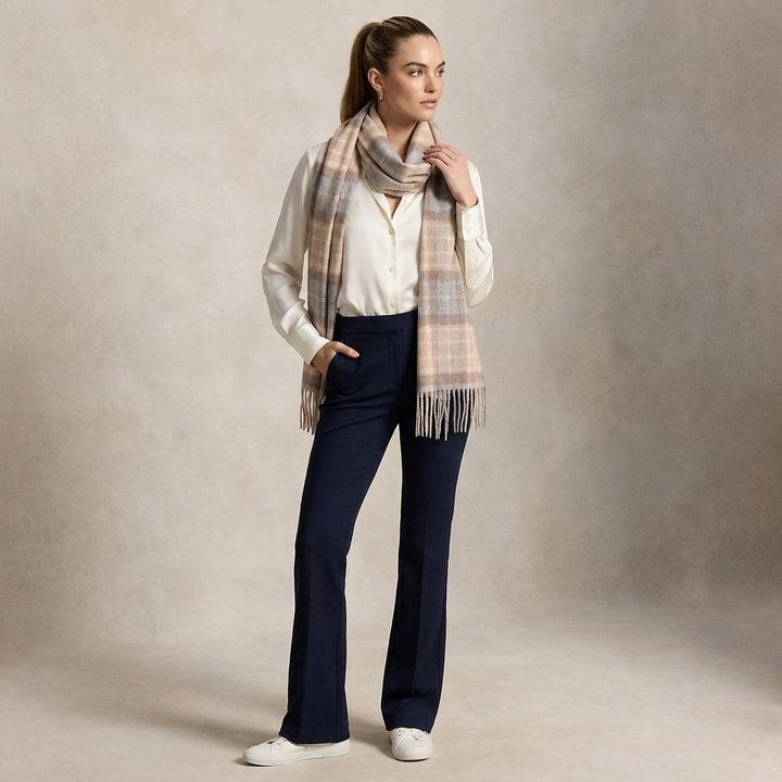 Edinburgh Cashmere Premium Lightweight Scarf - Ultra-Soft Luxury Wrap - MACKELLAR NATURAL