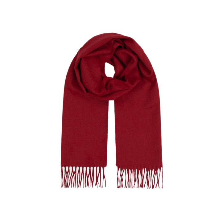 Balmoral 100% Cashmere Woven Scarf Tartan and Checks - Made in Scotland - PLAIN RED