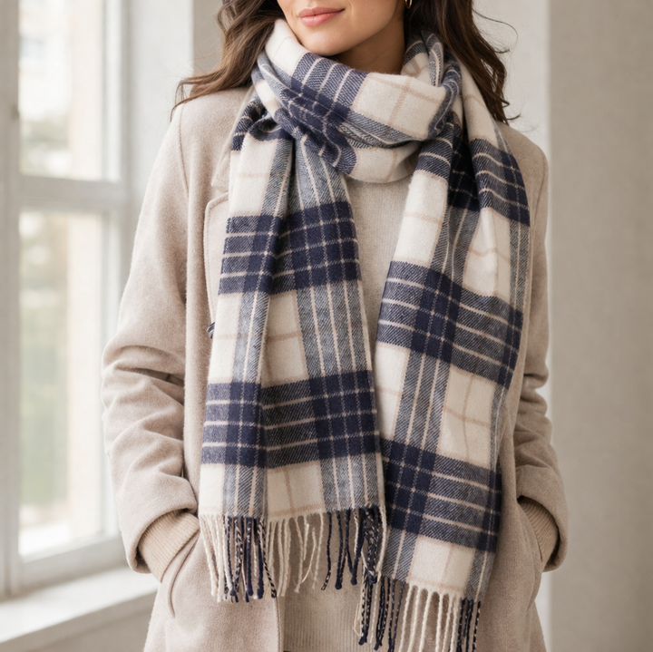 100% Lambswool Scarf – Traditional Tartan & Check Designs - Made in Scotland - Knockmore