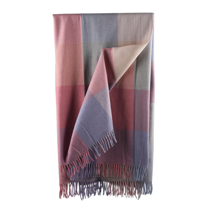 The Cosy Check – Recycled Wool Block-Check Herringbone Blanket - PASTLES