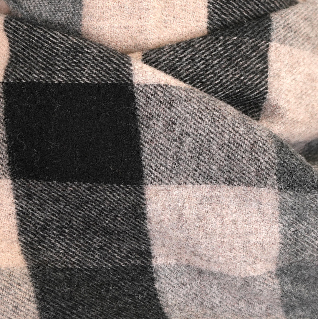 100% Lambswool Scarf – Traditional Tartan & Check Designs - Made in Scotland - 5 Square Natural