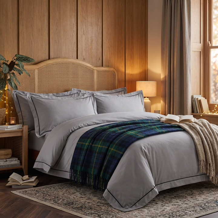 Scottish Tartan Wool-Blend Blanket Throw – Highland Comfort - GORDON