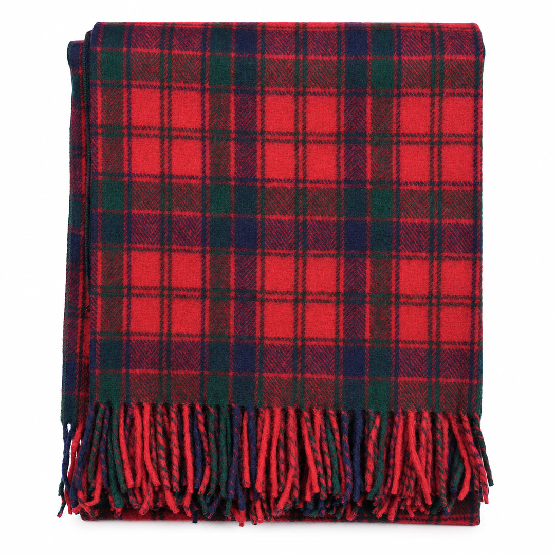 Scottish Tartan Wool-Blend Blanket Throw – Highland Comfort - ROBERTSON RED