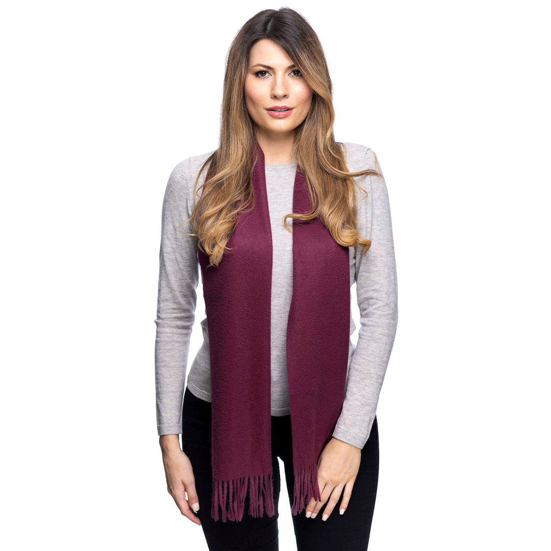 Edinburgh Cashmere Premium Lightweight Scarf - Ultra-Soft Luxury Wrap - PASSION WINE